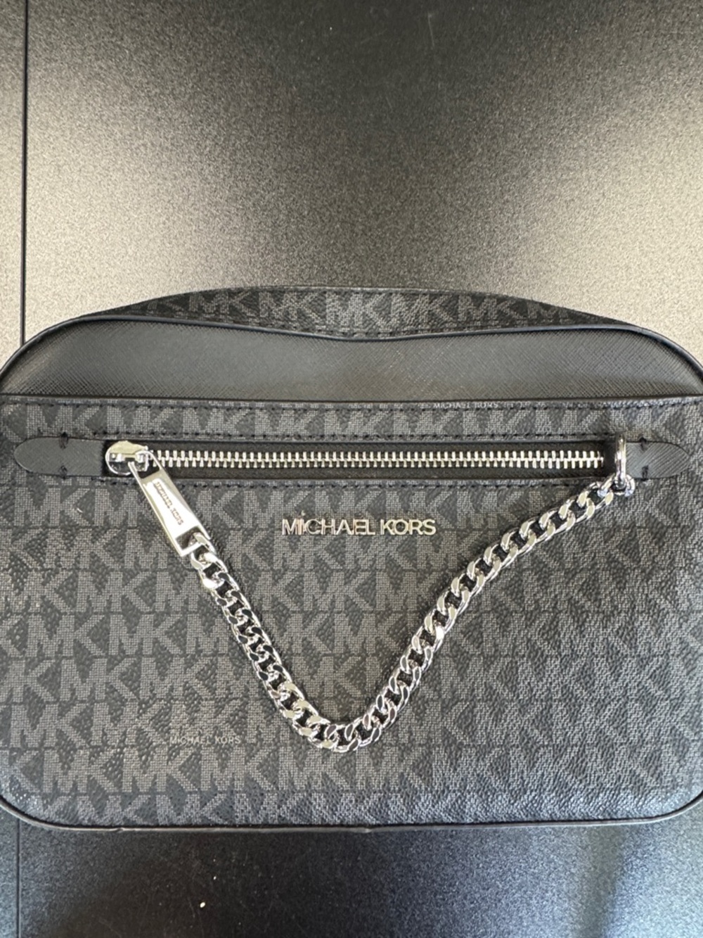Michael Kors Black and Gray Signature Crossbody Shoulder Bag - Picture 6 of 6